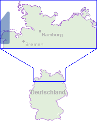 Kartendarstellung des Ausdehnungsbereiches vom Portal Tideems