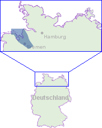 Kartendarstellung des Ausdehnungsbereiches vom Portal Tideweser