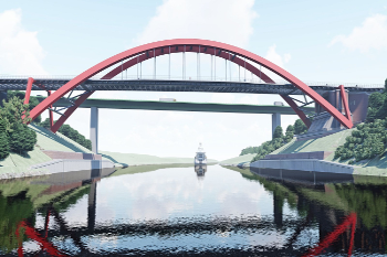 So könnte die neue Levensauer Hochbrücke aussehen (Entwurf, Stand 2014)