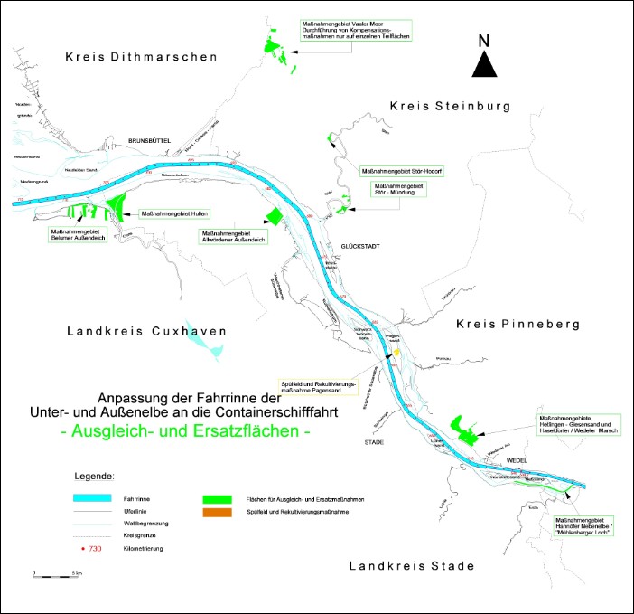Kompensationsgebiete zur Fahrrinnenanpassung der Unter- und Außenelbe an die Containerschifffahrt Kompensationsgebiete zur Fahrrinnenanpassung der Unter- und Außenelbe an die Containerschifffahrt