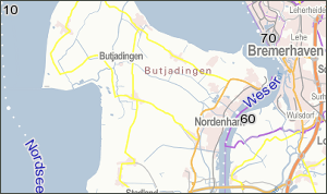Bild: Darstellung von Kilometermarken und Gewässernamen aus dem Verkehrsnetz Bundeswasserstraßen